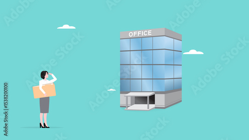 woman come to office to apply for a job, enthusiast man going to office building for interview, woman brings documents for interview