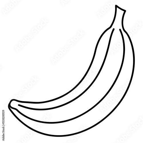 Thin-Line Banana with Peel Lines – Minimal Vector