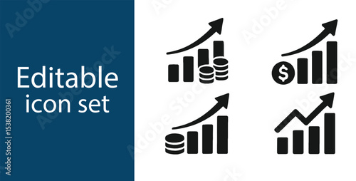 Hand Drawn Bar Graph Set Showing Profit and Revenue Increase

