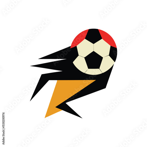 Dynamic Soccer Ball Logo Design Fast-Paced Football Graphic