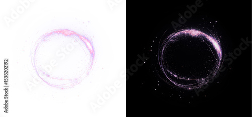Purple glow swirl with light, spark, and flare. A shimmering PNG with vibrant shine and magic dust ideal for luxury, energy, or festive designs with a decorative, glowing effect.