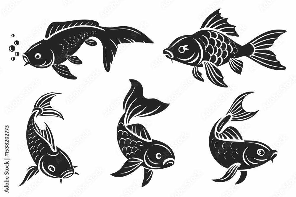 Naklejka premium set of fish