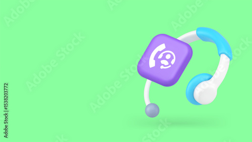 Customer support call center hotline feedback advice help service copy space banner. Client assistance operator phone headphone consulting telemarketing information communication