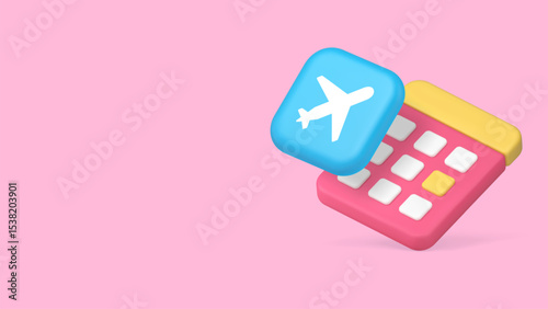 Travel business trip planning calendar data vacation global fly plane copy space banner. Tour tourism international journey airplane management organization schedule information
