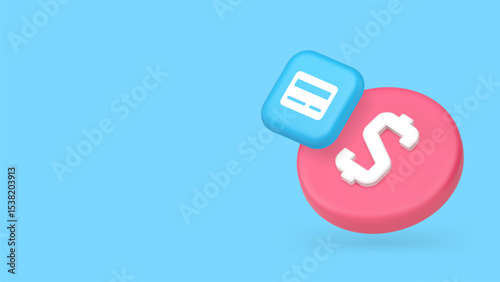 Currency cash money dollar credit debit card shopping payment copy space banner. Banking financial transaction cashless exchange earnings expenses paying withdrawal refund