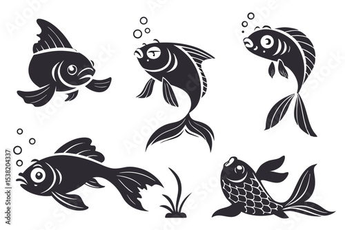 set of vector fish