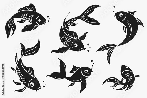 set of vector fish