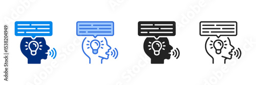Opinion Icon Set Multiple Style Vector Illustration