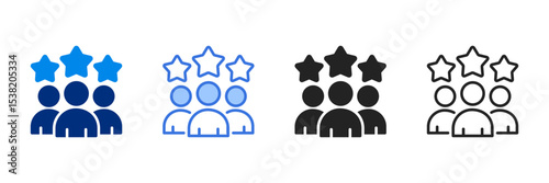 Customer Icon Set Multiple Style Vector Illustration