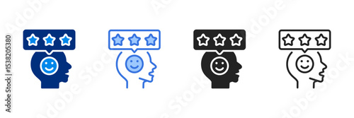 Satisfaction Icon Set Multiple Style Vector Illustration