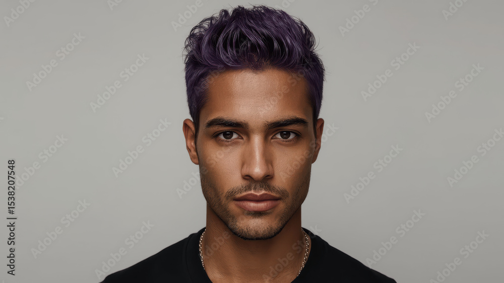 Obraz premium Man with Purple Hair