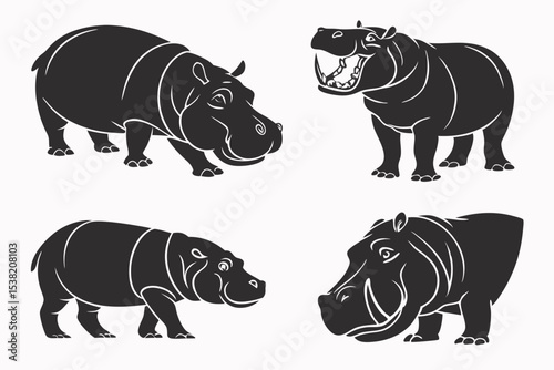 vector illustration of a rhino