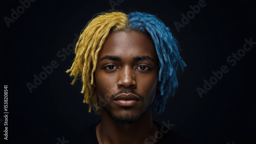 Man with Yellow and Blue Dreads