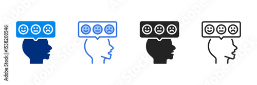 Reaction Icon Set Multiple Style Vector Illustration