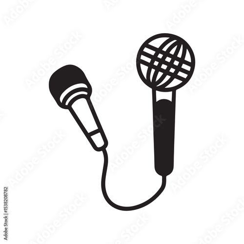 Professional Microphone Icons Dynamic and Condenser Mics for Audio Recording