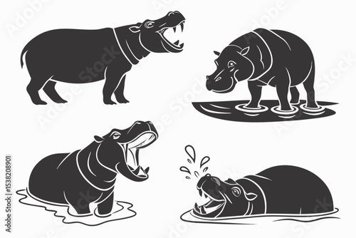 vector illustration of a rhino