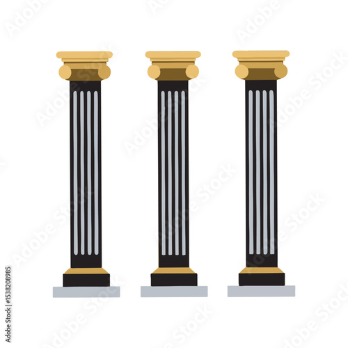 Three Classic Columns Architectural Design Elements