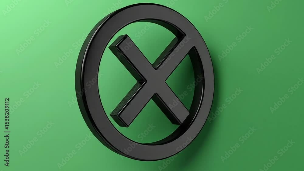 Black X rejection symbol 3D render. Black X rejection symbol 3D render.