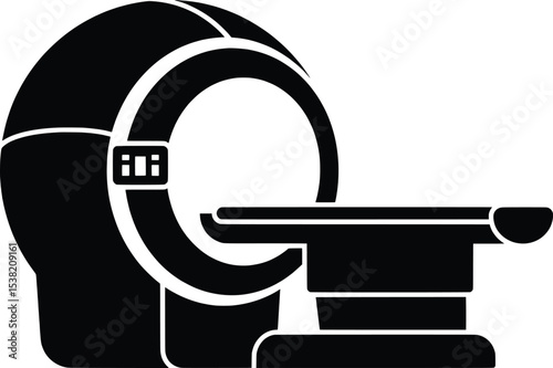 Healthcare Vector Illustration of MRI Machine in Medical Facility Environment