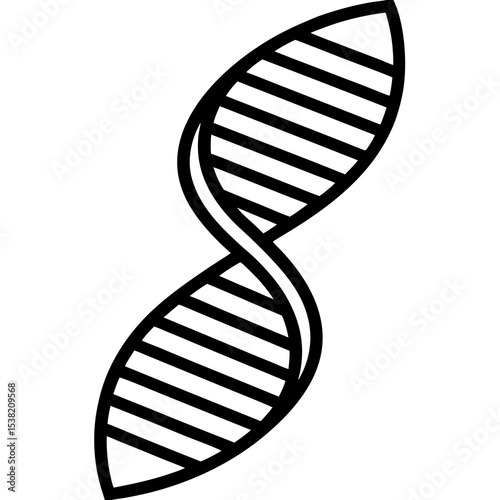 "DNA Strand Vector | Generative AI & Linocut Silhouette Design"