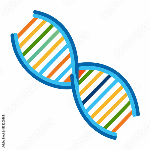 "DNA Strand Vector | Generative AI & Linocut Silhouette Design"