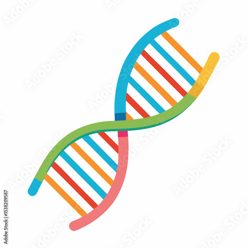"DNA Strand Vector | Generative AI & Linocut Silhouette Design"