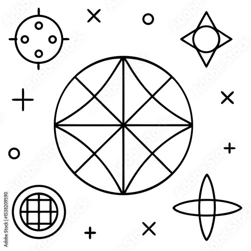 Math Symbols Vector Set | Generative AI & Linocut Silhouette Design
