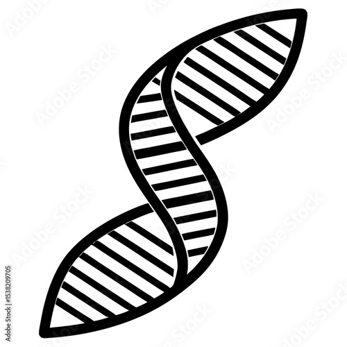 "DNA Strand Vector | Generative AI & Linocut Silhouette Design"