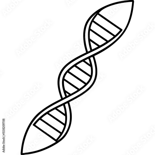 "DNA Strand Vector | Generative AI & Linocut Silhouette Design"