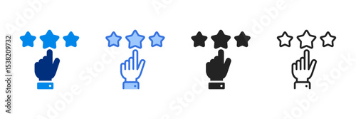 Rating Icon Set Multiple Style Vector Illustration