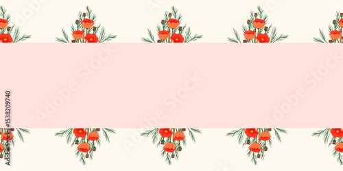 Fototapeta Naklejka Na Ścianę i Meble -  Seamless watercolour and unique floral pattern background for covers, notes, banner. Soft backgrounds colour. Watercolour art work. Flower stalk. Colourful flower.