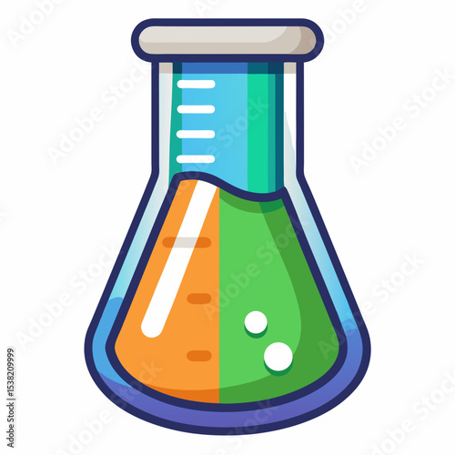 Science Beaker Vector | Generative AI and Linocut Silhouette Illustration for Scientific Design