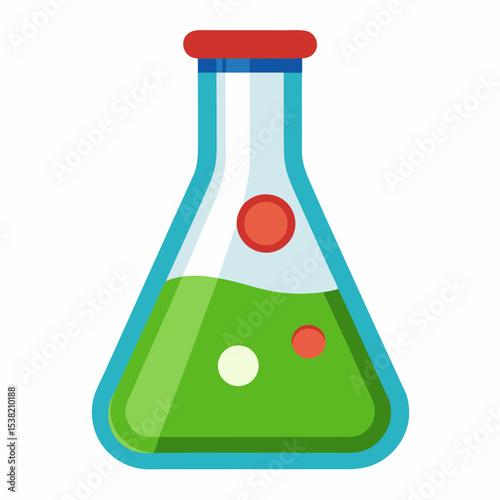 Science Beaker Vector | Generative AI and Linocut Silhouette Illustration for Scientific Design