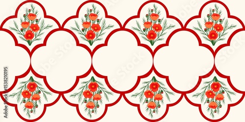 Fototapeta Naklejka Na Ścianę i Meble -  Seamless watercolour and unique floral pattern background for covers, notes, banner. Soft backgrounds colour. Watercolour art work. Flower stalk. Colourful flower.