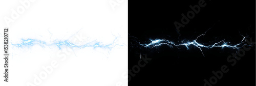 Canvas Print Lightning, bolt, electricity, energy, and power surge through this electrifying PNG