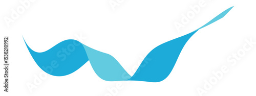 Blue flat ribbons isolated on white background. Ribbon banner vector illustration. Holiday lace.