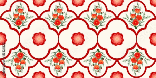 Fototapeta Naklejka Na Ścianę i Meble -  Seamless watercolour and unique floral pattern background for covers, notes, banner. Soft backgrounds colour. Watercolour art work. Flower stalk. Colourful flower.
