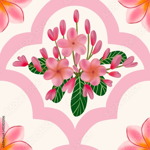 Fototapeta Naklejka Na Ścianę i Meble -  Seamless watercolour and unique floral pattern background for covers, notes, banner. Soft backgrounds colour. Watercolour art work. Flower stalk. Colourful flower.
