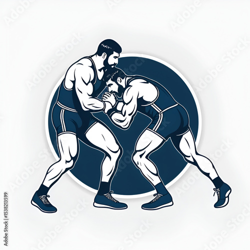 Obraz na płótnie Vector Wrestling simple and minima