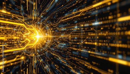create a digital artwork featuring an abstract futuristic background that represents cyberspace or data transfer
