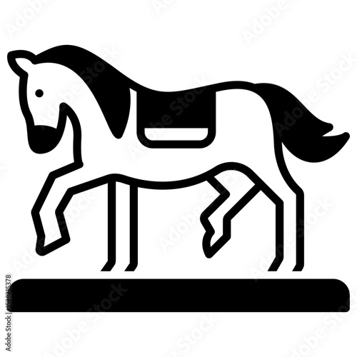 Horse outline mixed icon