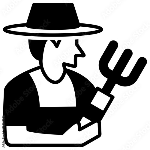 Farmer outline mixed icon