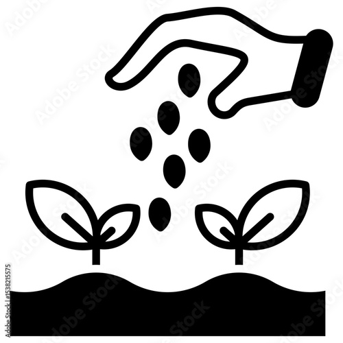 Seeding outline mixed icon