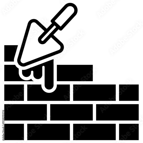 Trowel outline mixed icon