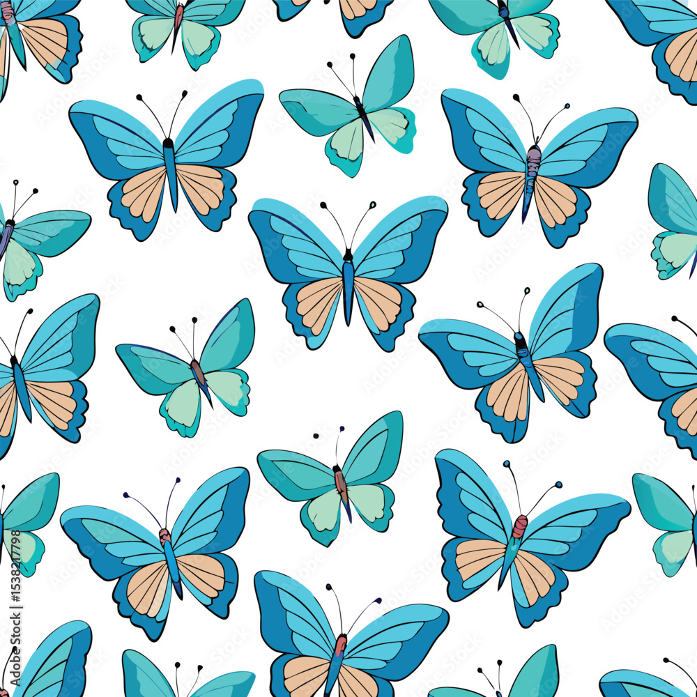 Fototapeta premium Butterfly seamless design