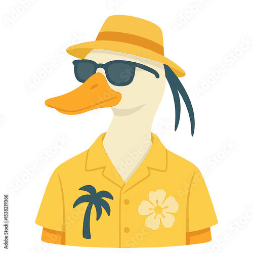 duck in summer clothes animal vector on white background
Vector animal in summer hat and sunglasses on white background