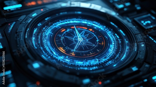 Wallpaper Mural Close-up futuristic compass interface Torontodigital.ca