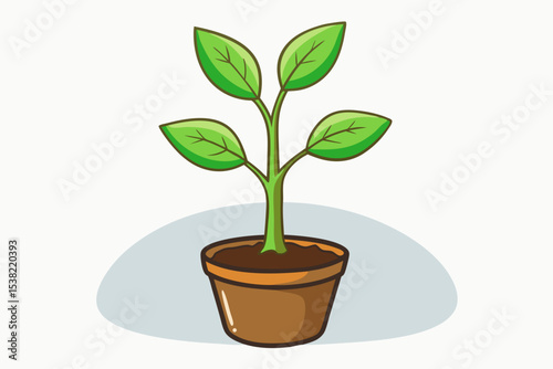 A vibrant plant sprout in a pot perfect for branding logos nature designs eco friendly websites and spring themed projects