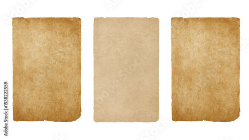 old paper isolated on white background
