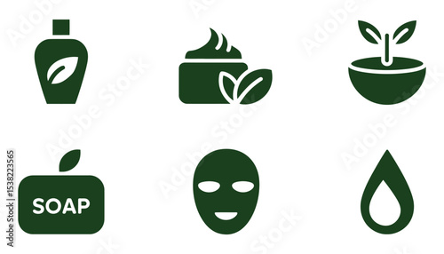 Green eco leaf icons vector set for nature and organic recycling design